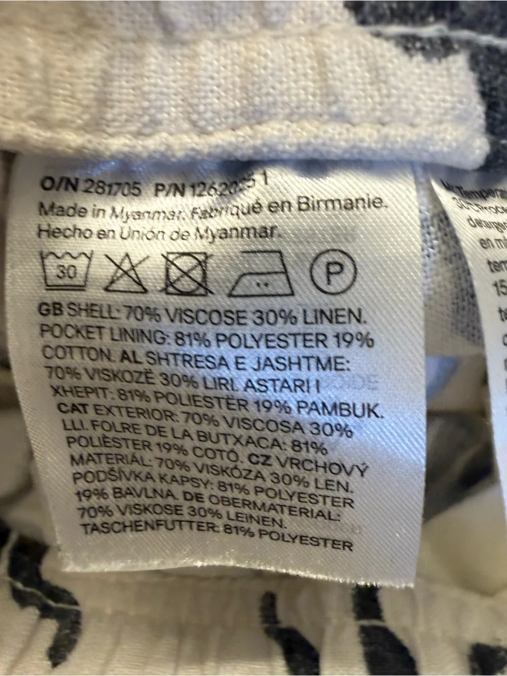 H&M Linen-Blend Drawstring Trousers Size XS